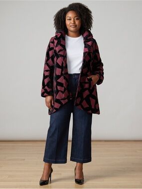 Moonlight by Y&S Wired Ruffle Neck Jacket - Asymmetrical Art to Wear - L